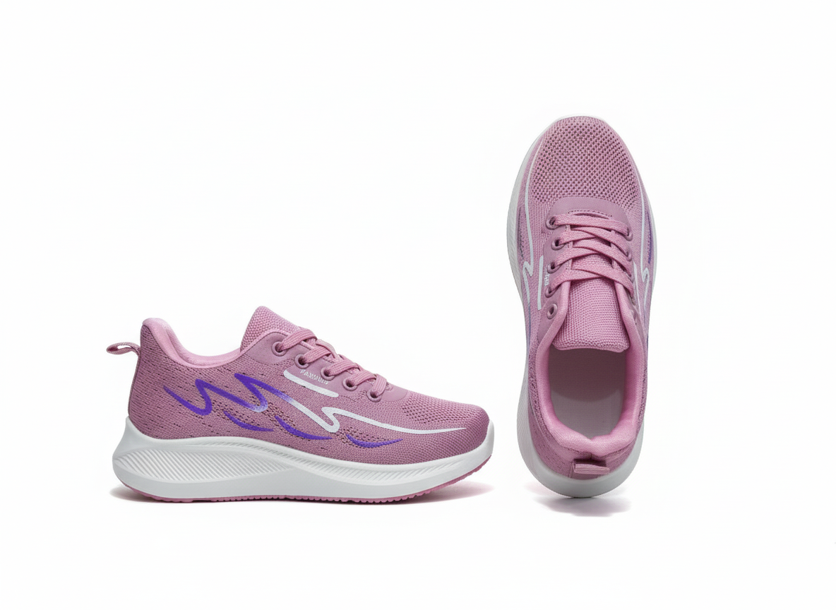 Pair of pink running shoes