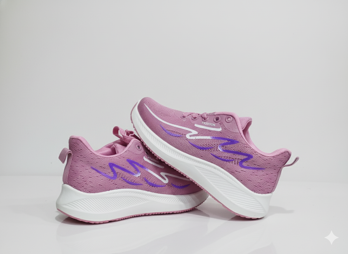 Pair of pink running shoes