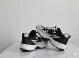 Black and white athletic shoes
